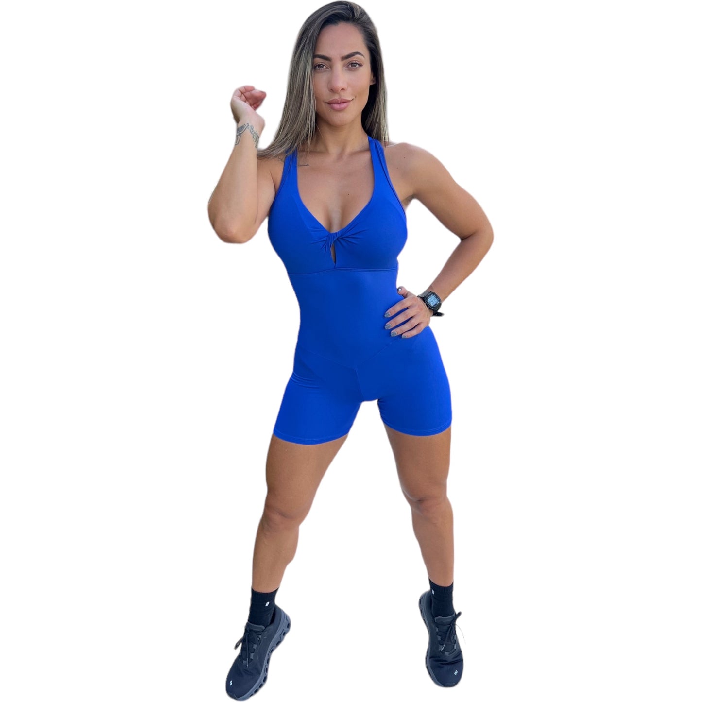Short Royal Blue Romper ScrunchButt SUPER SALE