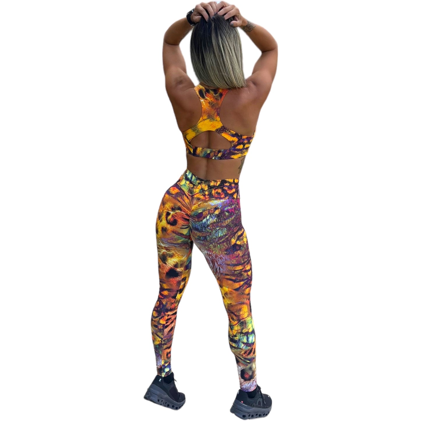 Legging Set Fire Print ScrunchButt