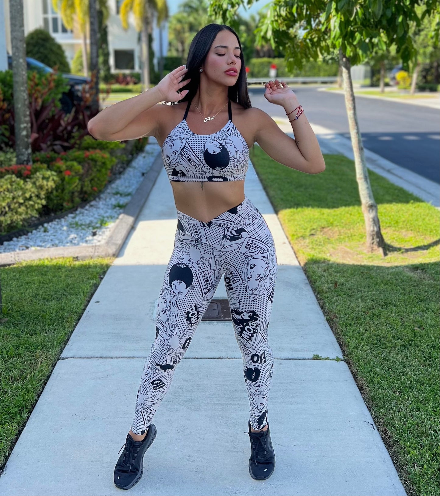 Legging Set POW Print NEW