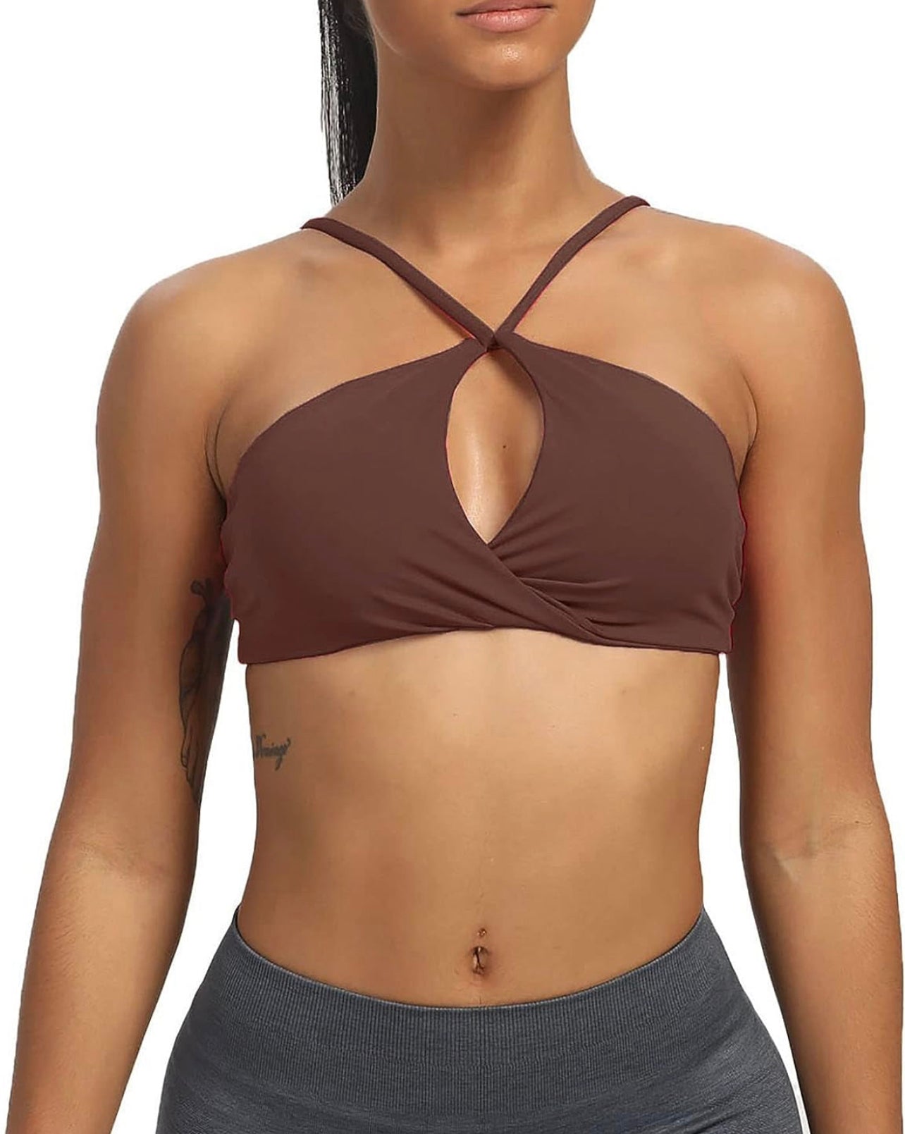 Top Cruzadito Halter Cacao