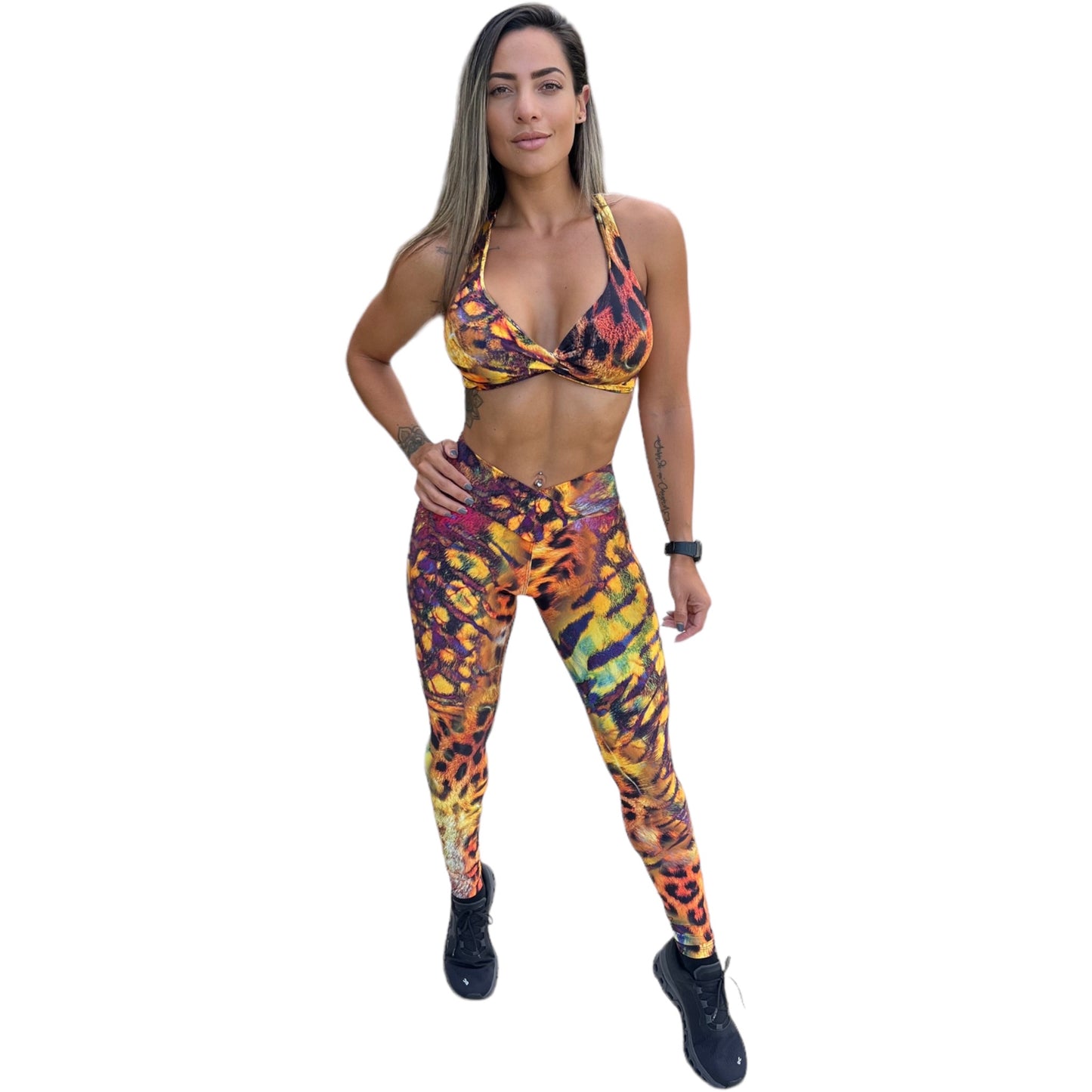 Legging Set Fire Print ScrunchButt
