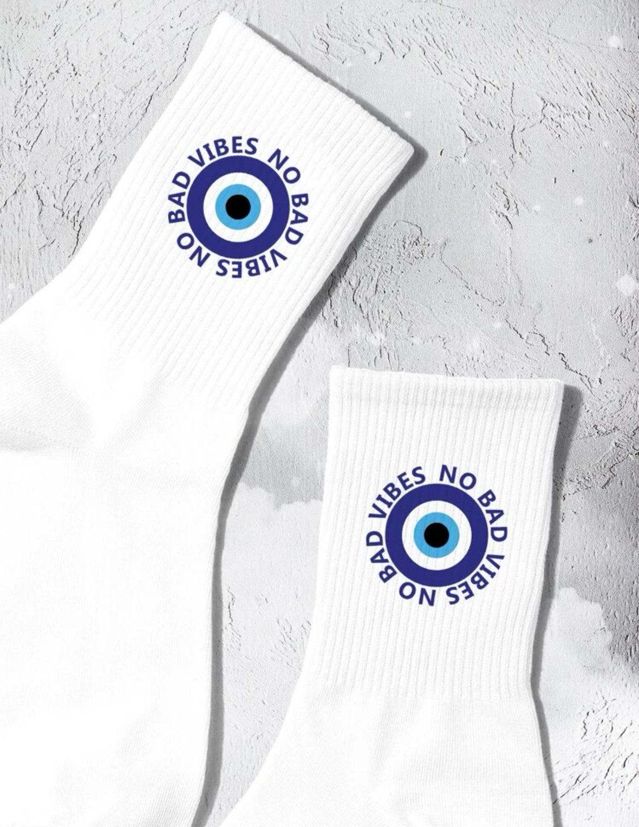 Socks No Bad Vibes with blue•Black Friday Sale
