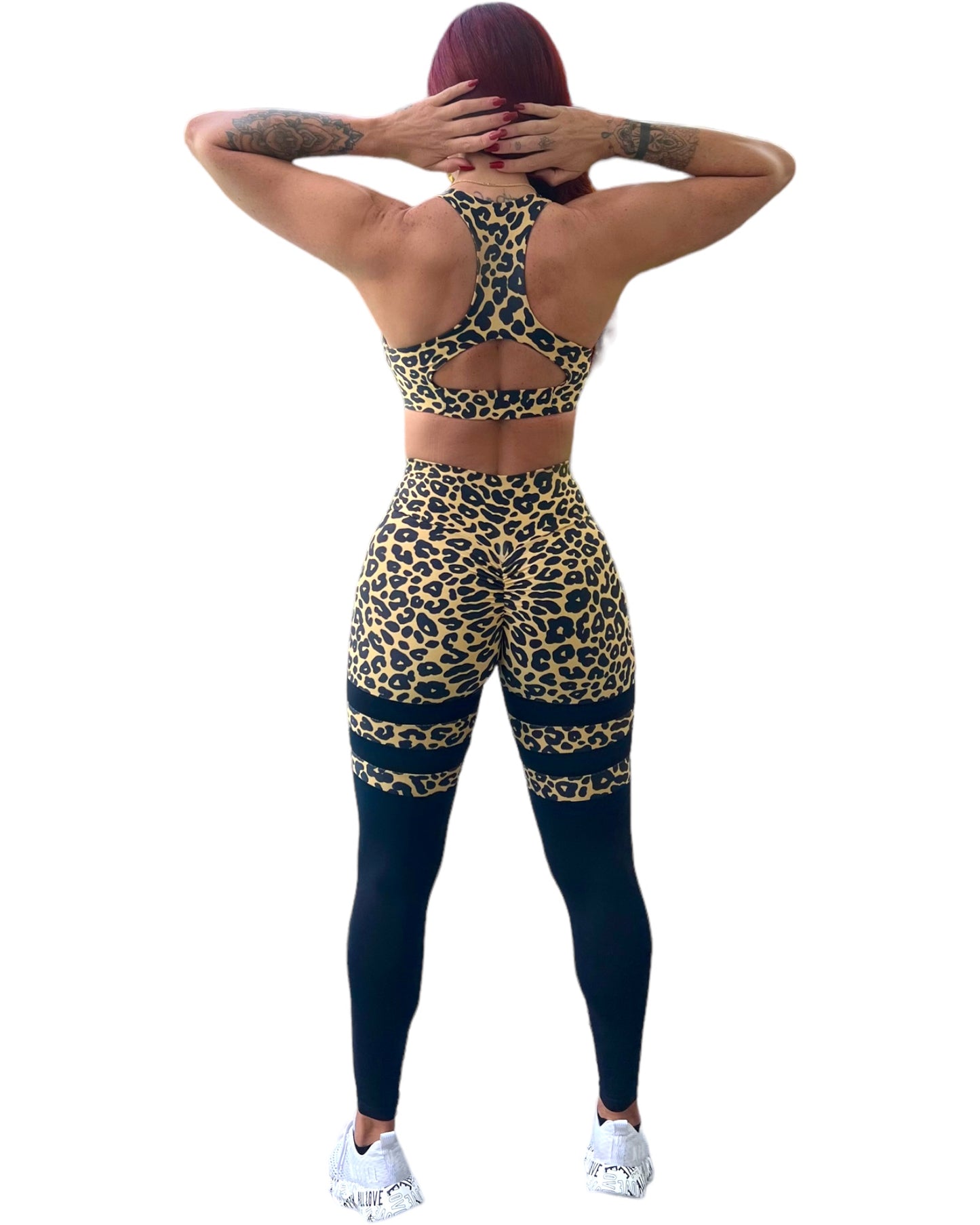 Legging Set Socks Cheetah Animal Print Scrunchbutt