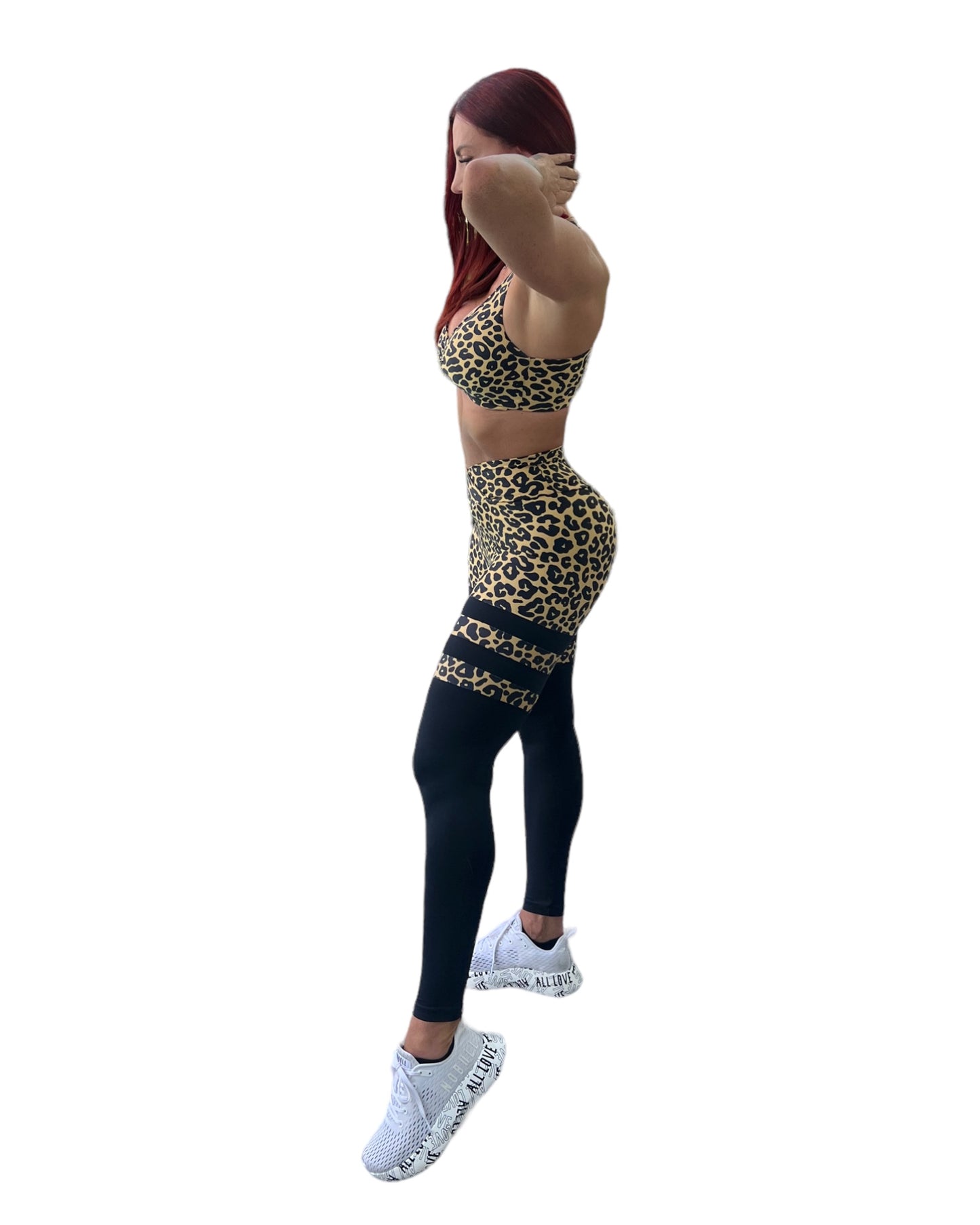 Legging Set Socks Cheetah Animal Print Scrunchbutt