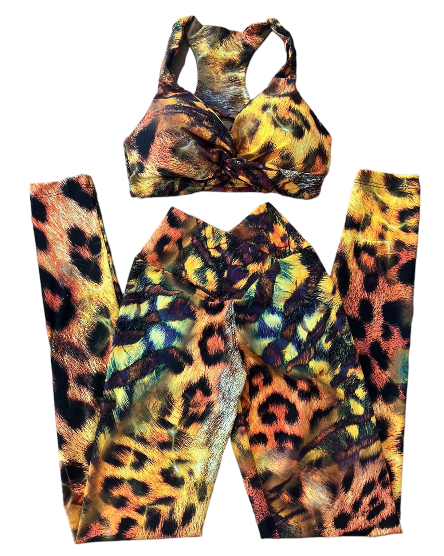 Legging Set Fire Print ScrunchButt