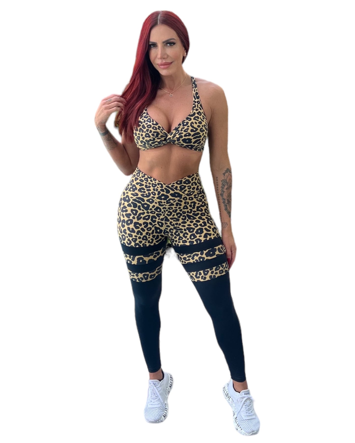 Legging Set Socks Cheetah Animal Print Scrunchbutt
