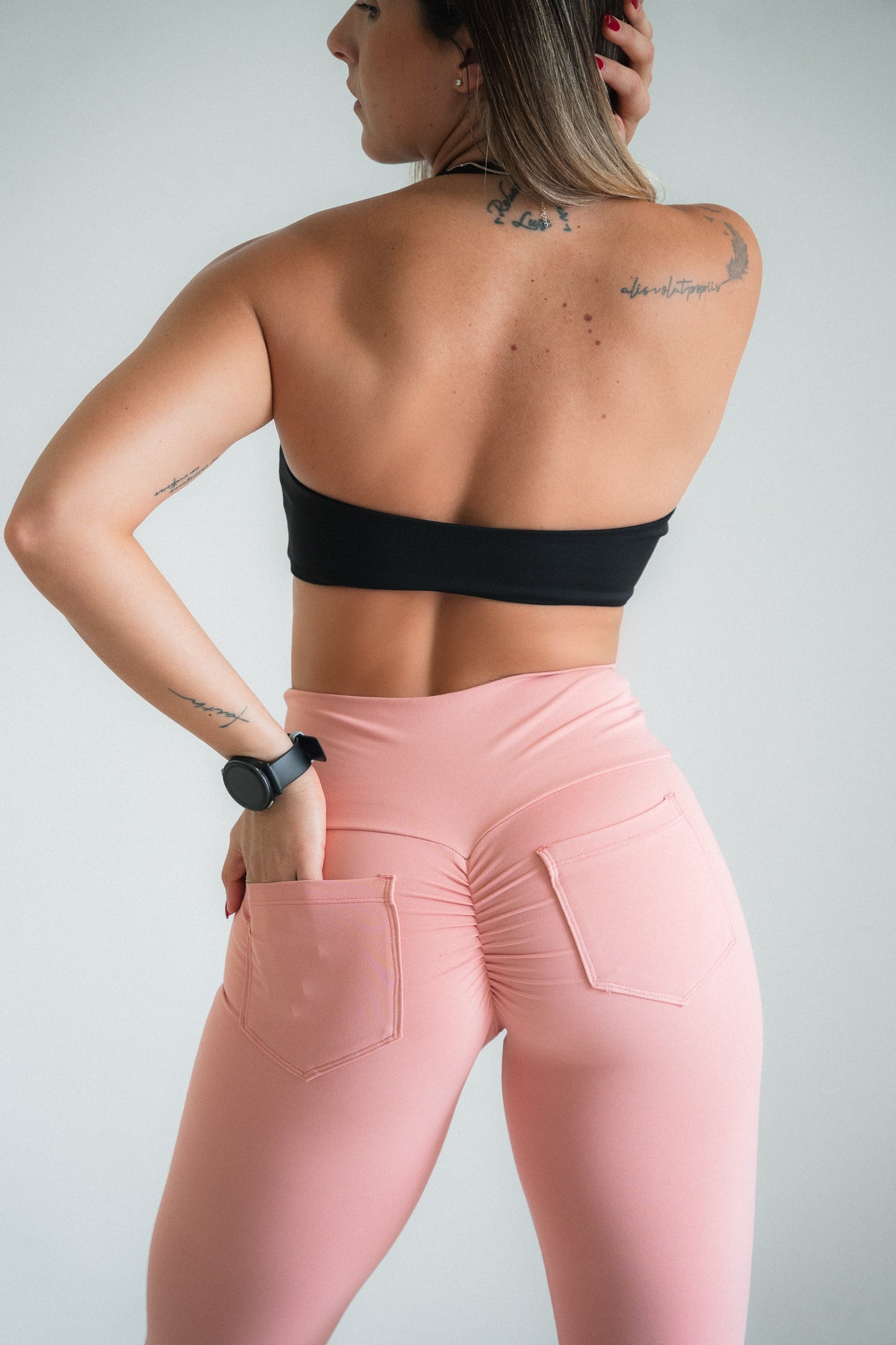 Active Legging Back Pockets HIGH WAIST Rose