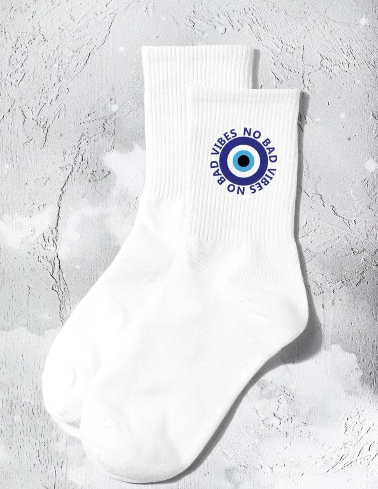 Socks No Bad Vibes with blue•Black Friday Sale
